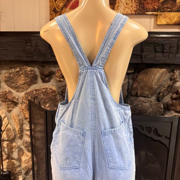 &Merci Women's Wide Leg Long Overalls Carpenter Cottage sz Small Light Blue Wash - Picture 10 of 13